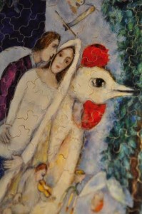 Puzzle Michèle Wilson. Mariès de la Tour Eiffel. Marc Chagall.