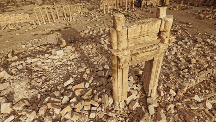Temple de Bêl après la destruction par Daesch de Palmyre.