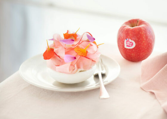 saint valentin : pink lady pour un croquant d’amour de marie pacotte. dessert à goûter chez soi ou chez « Francette ».