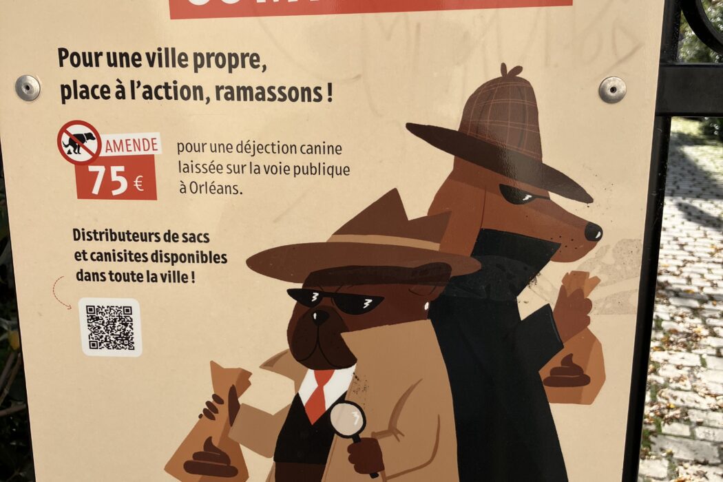 incitation à ramasser les crottes de son chien à Orléans.