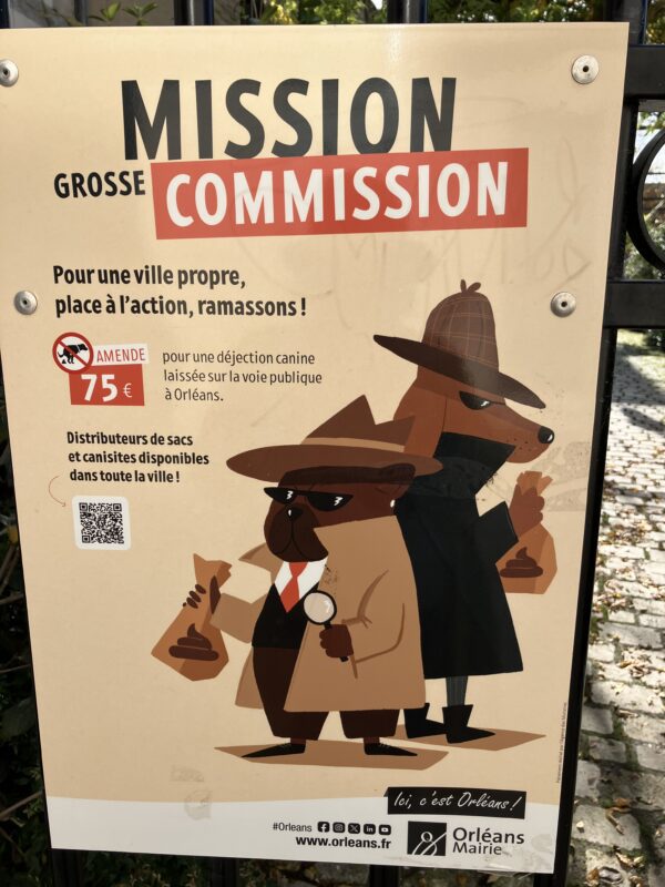 incitation à ramasser les crottes de son chien à Orléans.