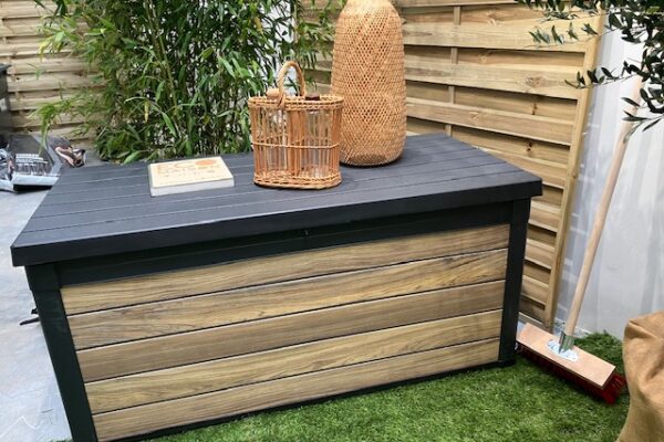 coffre de rangement de jardin oak 570 l de brico dépot.